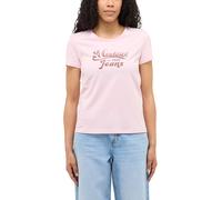 Kurzarmshirt MUSTANG "Damen Style Alma", Damen, Gr. L, hellrosa, Jersey, 100% Baumwolle, Rundhals, Shirts (26426521-L) hellrosa