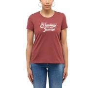 Kurzarmshirt MUSTANG "Damen Style Alma", Damen, Gr. M, dunkelrot, Jersey, 100% Baumwolle, Rundhals, Shirts (25966832-M) dunkelrot