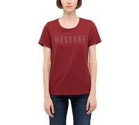 Kurzarmshirt MUSTANG "Damen Style Alma", Damen, Gr. S, rot, Jersey, 100% Baumwolle, Rundhals, Shirts (99651249-S) rot