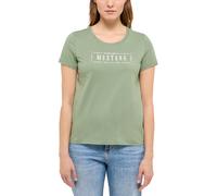 Kurzarmshirt MUSTANG "Damen Style Alma", Damen, Gr. XS, grün, Jersey, 100% Baumwolle, Rundhals, Shirts Kurzarmshirt (14457402-XS)