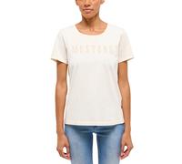 Kurzarmshirt MUSTANG "Damen Style Alma", Damen, Gr. XS, sanftes weiß, Jersey, 100% Baumwolle, Rundhals, Shirts Kurzarmshirt (55894033-XS)