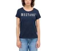 Kurzarmshirt MUSTANG "Damen Style Alma", Damen, Gr. XXL, blau (dunkelblau), Jersey, 100% Baumwolle, Rundhals, Shirts (84325233-XXL) dunkelblau