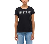 Kurzarmshirt MUSTANG "Damen Style Alma", Damen, Gr. XXL, schwarz, Jersey, 100% Baumwolle, Rundhals, Shirts (22110725-XXL) schwarz