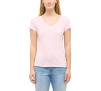 Kurzarmshirt MUSTANG "Damen Style Beverly", Damen, Gr. M, hellrosa, Jersey, 100% Baumwolle, V-Ausschnitt, Shirts (58651331-M) hellrosa