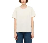 Kurzarmshirt MUSTANG "Damen Style Floris", Damen, Gr. M, beige (sanftes weiß), Jersey, 100% Baumwolle, Rundhals, Shirts (52758857-M) sanftes weiß