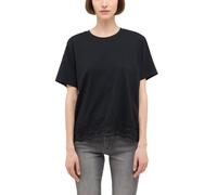 Kurzarmshirt MUSTANG "Damen Style Floris", Damen, Gr. M, schwarz, 48% Baumwolle, 48% Modal, 4% Elasthan, Rundhals, Shirts (25720044-M) schwarz