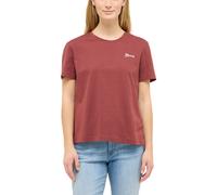 1100000002199 MUSTANG "Damen Style Floris", Damen, Gr. S, rot (dunkelrot), Jersey, 100% Baumwolle, Rundhals, Shirts (44783432-S) dunkelrot