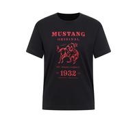 Kurzarmshirt MUSTANG "Damen Style Floris", Damen, Gr. XL, schwarz, Jersey, 100% Baumwolle, Rundhals, Shirts Kurzarmshirt (53513218-XL)