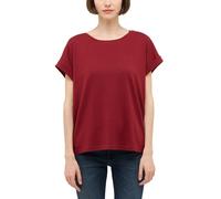 Kurzarmshirt MUSTANG "Damen Style Lesley", Damen, Gr. M, rot (dunkelrot), Jersey, 50% Lyocell, 50% Baumwolle, Rundhals, Shirts (77827130-M) dunkelrot