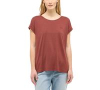 Kurzarmshirt MUSTANG "Damen Style Lesley", Damen, Gr. S, dunkelrot, Jersey, 50% Lyocell, 50% Baumwolle, Rundhals, Shirts (97542735-S) dunkelrot
