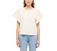 Kurzarmshirt MUSTANG "Damen Style Lima", Damen, Gr. S, sanftes weiß, Jersey, 100% Baumwolle, Rundhals, Shirts Kurzarmshirt (42075040-S)