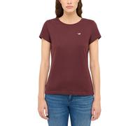 Kurzarmshirt MUSTANG "Damen Style Loa", Damen, Gr. M, dunkelbraun, Jersey, 100% Baumwolle, Rundhals, Shirts Kurzarmshirt (50019251-M)