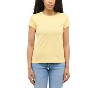 Kurzarmshirt MUSTANG "Damen Style Loa", Damen, Gr. S, gelb (hellgelb), Jersey, 100% Baumwolle, Rundhals, Shirts (18321207-S) hellgelb