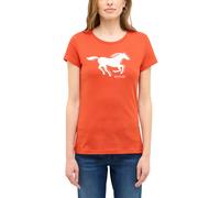 Kurzarmshirt MUSTANG "Damen Style Loa", Damen, Gr. S, rot, Jersey, 100% Baumwolle, Rundhals, Shirts (79742655-S) rot