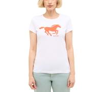 Kurzarmshirt MUSTANG "Damen Style Loa", Damen, Gr. S, weiß, Jersey, 100% Baumwolle, Rundhals, Shirts (22218766-S) weiß