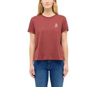 Kurzarmshirt MUSTANG "Damen Style Monroe", Damen, Gr. L, rot (dunkelrot), Jersey, 100% Baumwolle, Rundhals, Shirts (93486503-L) dunkelrot