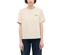 Kurzarmshirt MUSTANG "Damen Style Monroe", Damen, Gr. S, beige, Single Jersey, 100% Baumwolle, Rundhals, Shirts (62447651-S) beige