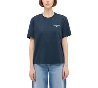 Kurzarmshirt MUSTANG "Damen Style Monroe", Damen, Gr. S, blau (dunkelblau), Single Jersey, 100% Baumwolle, Rundhals, Shirts (72060037-S) dunkelblau