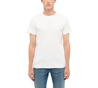Kurzarmshirt MUSTANG "Herren Style Allen", Herren, Gr. L, weiß (sanftes weiß), Strick, 100% Baumwolle, Rundhals, Shirts Kurzarmshirt (53259255-L)
