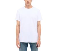 Kurzarmshirt MUSTANG "Herren Style Allen", Herren, Gr. S, weiß, Jersey, 95% Baumwolle, 5% Elasthan, Rundhals, Shirts (40113525-S) weiß