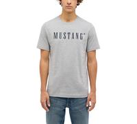 Kurzarmshirt MUSTANG "Herren Style Austin", Herren, Gr. 4XL, grau (grau meliert), 100% Baumwolle, Rundhals, Shirts Kurzarmshirt (56346404-4XL)
