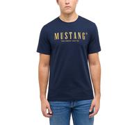 Kurzarmshirt MUSTANG "Herren Style Austin", Herren, Gr. 5XL, navy, Jersey, 100% Baumwolle, Rundhals, Shirts Kurzarmshirt (60940513-5XL)