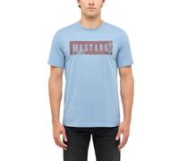Kurzarmshirt MUSTANG "Herren Style Austin", Herren, Gr. L, blau (hellblau), Jersey, 100% Baumwolle, Rundhals, Shirts (19844255-L) hellblau
