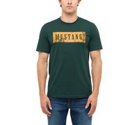 Kurzarmshirt MUSTANG "Herren Style Austin", Herren, Gr. L, grün (dunkelgrün), Jersey, 100% Baumwolle, Rundhals, Shirts (96416651-L) dunkelgrün
