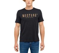 Kurzarmshirt MUSTANG "Herren Style Austin", Herren, Gr. L, schwarz, Jersey, 100% Baumwolle, Rundhals, Shirts Kurzarmshirt (32585322-L)