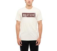 Kurzarmshirt MUSTANG "Herren Style Austin", Herren, Gr. M, beige (sanftes weiß), Jersey, 100% Baumwolle, Rundhals, Shirts (87853150-M) sanftes weiß