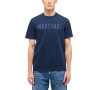 Kurzarmshirt MUSTANG "Herren Style Austin", Herren, Gr. M, blau (navy), Jersey, 100% Baumwolle, Rundhals, Shirts (69196327-M) navy