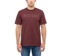 Kurzarmshirt MUSTANG "Herren Style Austin", Herren, Gr. M, braun (dunkelbraun), Jersey, 100% Baumwolle, Rundhals, Shirts (97742428-M) dunkelbraun