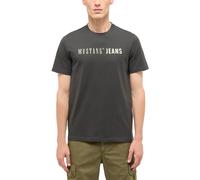 Kurzarmshirt MUSTANG "Herren Style Austin", Herren, Gr. M, grau (anthrazit), Jersey, 100% Baumwolle, Rundhals, Shirts (40932256-M) anthrazit