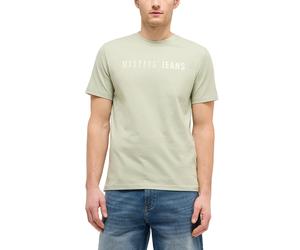 Kurzarmshirt MUSTANG "Herren Style Austin", Herren, Gr. M, grün (hellgrün), Jersey, 100% Baumwolle, Rundhals, Shirts (90372954-M) hellgrün