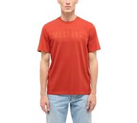 Kurzarmshirt MUSTANG "Herren Style Austin", Herren, Gr. M, rot, Jersey, 100% Baumwolle, Rundhals, Shirts (76104123-M) rot