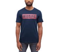 Kurzarmshirt MUSTANG "Herren Style Austin", Herren, Gr. S, blau (navy), Jersey, 100% Baumwolle, Rundhals, Shirts (10204630-S) navy