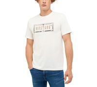 Kurzarmshirt MUSTANG "Herren Style Austin", Herren, Gr. S, sanftes weiß, Jersey, 100% Baumwolle, Rundhals, Shirts Kurzarmshirt (44100557-S)