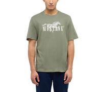 Kurzarmshirt MUSTANG "Herren Style Austin", Herren, Gr. XL, grün (olivgrün), Jersey, 100% Baumwolle, Rundhals, Shirts (21386169-XL) olivgrün