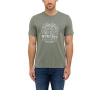 Kurzarmshirt MUSTANG "Herren Style Austin", Herren, Gr. XXL, grün (khaki), Jersey, 100% Baumwolle, Rundhals, Shirts (42845246-XXL) khaki