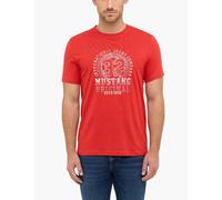 Kurzarmshirt MUSTANG "Herren Style Austin", Herren, Gr. XXL, rot, Jersey, 100% Baumwolle, Rundhals, Shirts (84952303-XXL) rot