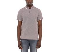 Kurzarmshirt MUSTANG "Herren Style Palco", Herren, Gr. L, dunkelbraun, Piqué, 100% Baumwolle, V-Ausschnitt, Shirts (41727425-L) dunkelbraun