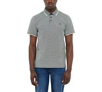Kurzarmshirt MUSTANG "Herren Style Palco", Herren, Gr. M, grau (dunkelgrün), Piqué, 100% Baumwolle, V-Ausschnitt, Shirts (39174013-M) dunkelgrün