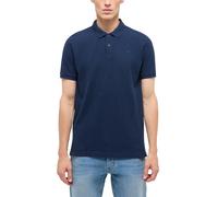 Kurzarmshirt MUSTANG "Herren Style Pierre", Herren, Gr. M, navy, Piqué, 100% Baumwolle, V-Ausschnitt, Shirts (62361546-M) navy