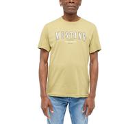 Kurzarmshirt MUSTANG "Style Austin", Herren, Gr. 3XL, boa, Jersey, Obermaterial: 100% Baumwolle, bedruckt, normal hüftbedeckend, Rundhals, Shirts Kurzarmshirt, mit Logo-Print (69270733-XXXL)