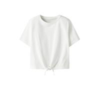 Kurzarmshirt NAME IT "NKFVAYA SS LOOSE TOP NOOS", Jungen, Gr. 134/140, hellweiß, Jersey, Obermaterial: 100% Baumwolle, unifarben, normal, Rundhals, Shirts, Baumwolle, Schleifen-Detail am Saum (6268916