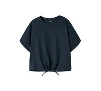 Kurzarmshirt NAME IT "NKFVAYA SS LOOSE TOP NOOS", Jungen, Gr. 146/152, schwarz sapphire, Jersey, Obermaterial: 100% Baumwolle, unifarben, normal, Rundhals, Shirts, Baumwolle, Schleifen-Detail am Saum 