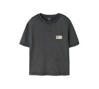 Kurzarmshirt NAME IT "NKMFANDEL SS NREG TOP NOOS", Jungen, Gr. 146/152, schwarz detail:with pure cashmere patch, Jersey, Obermaterial: 100% Baumwolle, unifarben, normal, Rundhals, Shirts, Baumwolle, m
