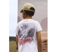 Kurzarmshirt NAME IT "NKMHORT SS TOP", Jungen, Gr. 134 (140), weiß (hellweiß), Jersey, Obermaterial: 100% Baumwolle, bedruckt, Rundhals, Shirts (70424513-134) hellweiß