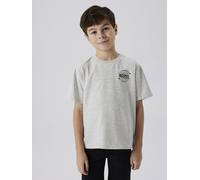Kurzarmshirt NAME IT "NKMMAJOR MARVEL NREG SS TOP MAR", Jungen, Gr. 134 (140), grau (light grau melange), Jersey, Obermaterial: 93% Baumwolle, 5% Elasthan, 2% Viskose, bedruckt, Rundhals, Shirts (2283