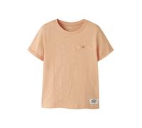 Kurzarmshirt NAME IT "NKMVINCENT SS TOP F NOOS", Jungen, Gr. 122/128, peach fuzz, Jersey, Obermaterial: 100% Baumwolle, unifarben, regular fit normal, Rundhals, Shirts, Baumwolle, Brusttasche (8574953